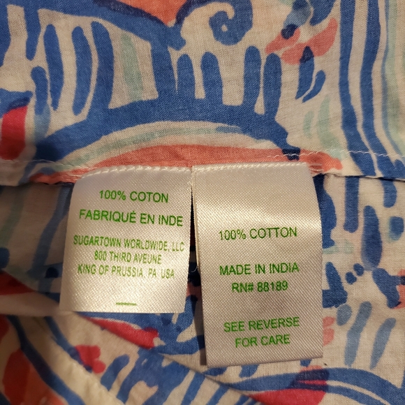 Lilly Pulitzer cruiser shirt button down red right return sailboats Sz 2 pink - Picture 7 of 8